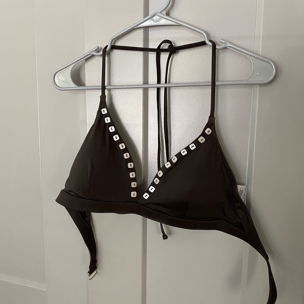 Brown bikini top